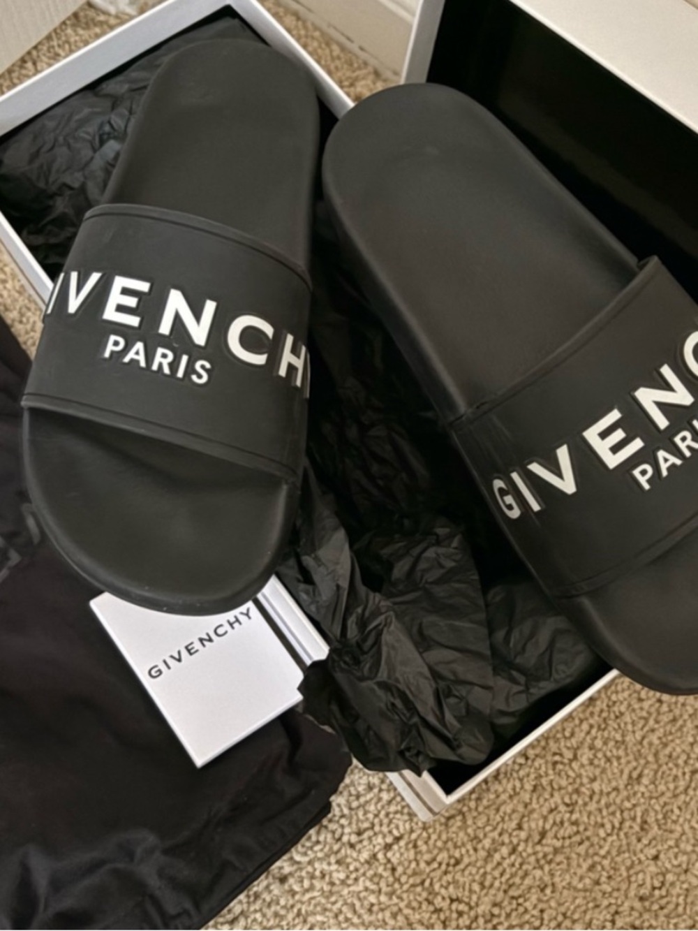 Givenchy Black Slide Sandals with White Logo - Picture 4 of 4